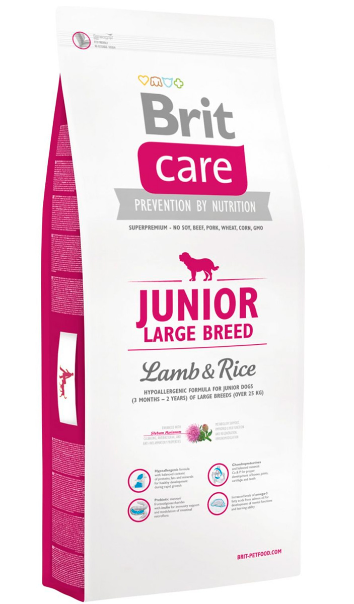 

Brit Care Junior Large Breed Lamb & Rice для щенков крупных пород с ягненком и рисом (3 кг)