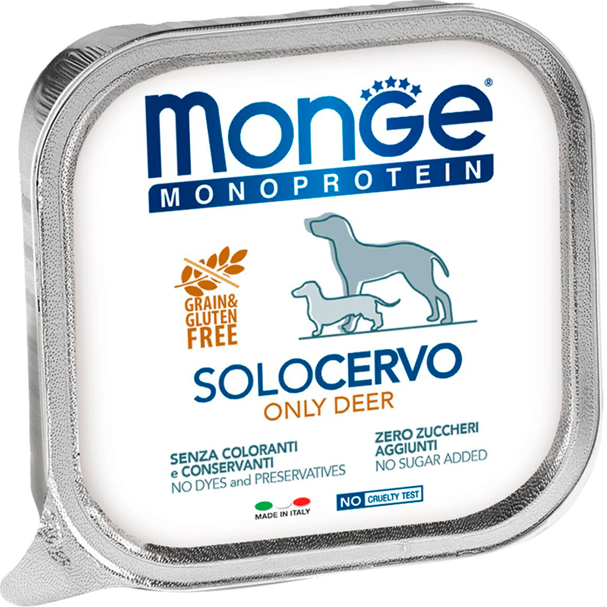 

Monge Monoprotein Solo Dog монобелковые для взрослых собак паштет с олениной (150 гр х 24 шт)