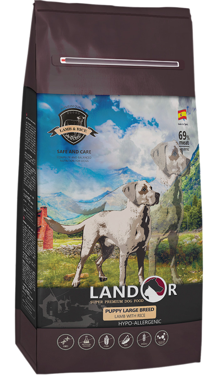 

Landor Puppy Large Breed Lamb & Rice для щенков крупных пород с ягненком и рисом (3 + 3 кг)
