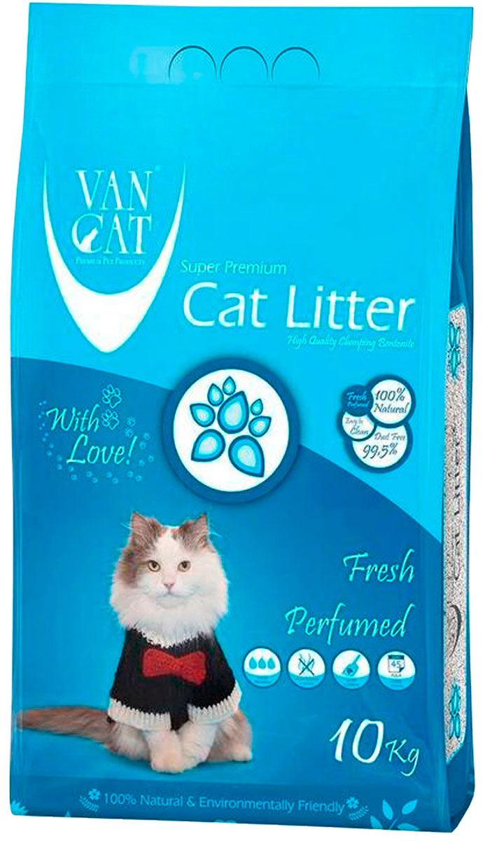 

Van Cat Fresh наполнитель комкующийся для туалета кошек с ароматом весенней свежести (10 кг)