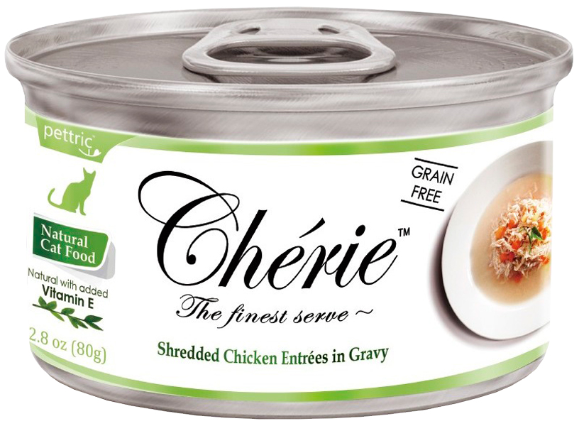 

Pettric Cherie Adult Cat Grain Free Chicken & Vegetables беззерновые для взрослых кошек с курицей и овощами в подливе (80 гр х 24 шт)