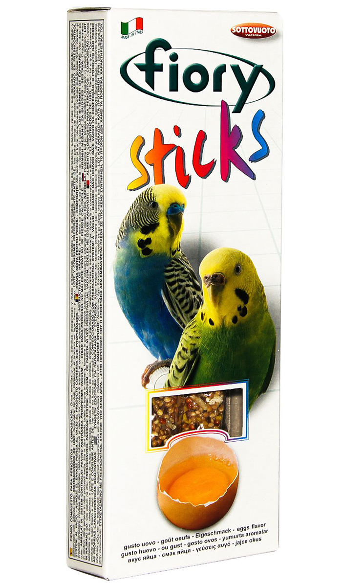 

Fiory Sticks – Фиори палочки-лакомство для волнистых попугаев с яйцом (60 гр)