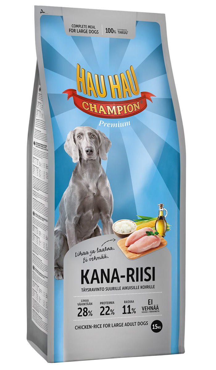 

Hau-hau Champion Dog Adult Large Breed Chicken & Rice для взрослых собак крупных пород с курицей и рисом (15 кг)