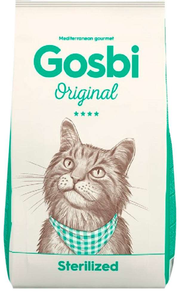 

Gosbi Original Cat Sterilized для взрослых кастрированных котов и стерилизованных кошек с курицей (1 кг)