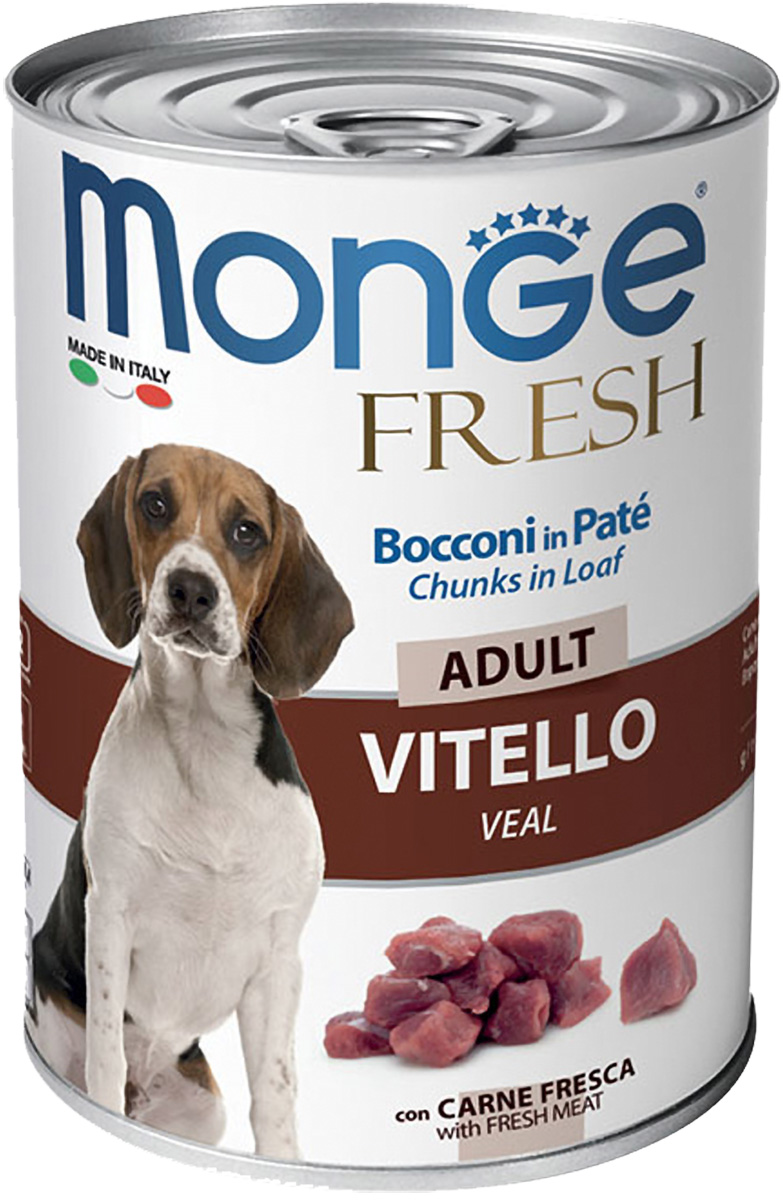 

Monge Fresh Adult Dog Chunks In Loaf для взрослых собак мясной рулет с телятиной (400 гр)