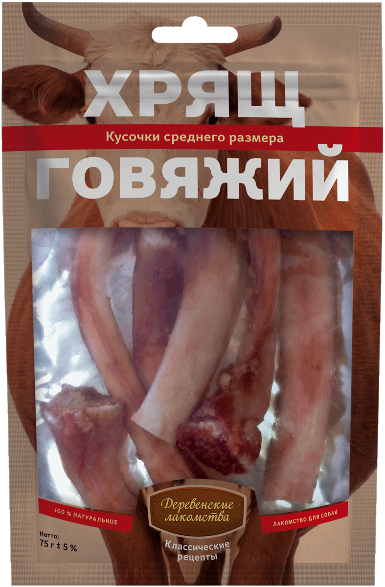 

Лакомства деревенские классические рецепты для собак хрящ говяжий средний 75 гр (1 шт)