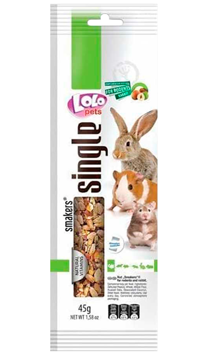 Lolo Pets Smakers Weekend Style лакомство для грызунов и кроликов с орехами  (45 гр)