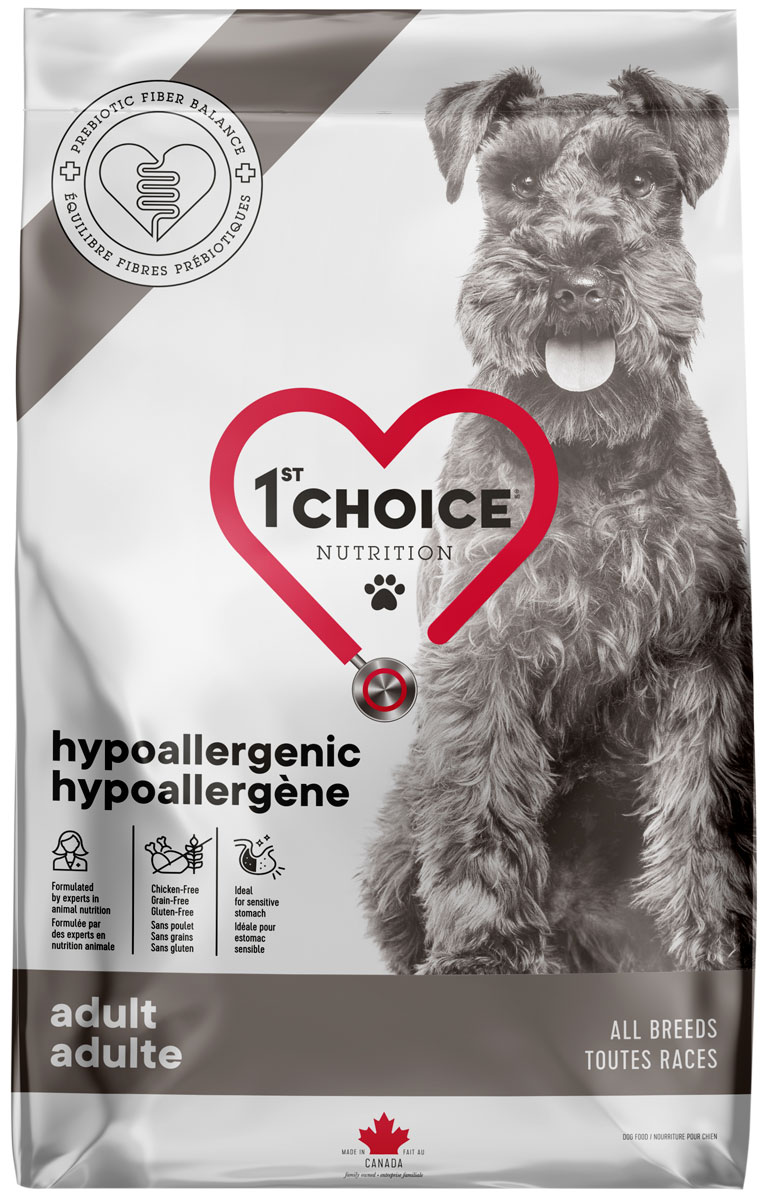 

1st Choice Care Dog Adult All Breeds Hypoallergenic беззерновой для взрослых собак всех пород при аллергии с уткой (11 + 11 кг)