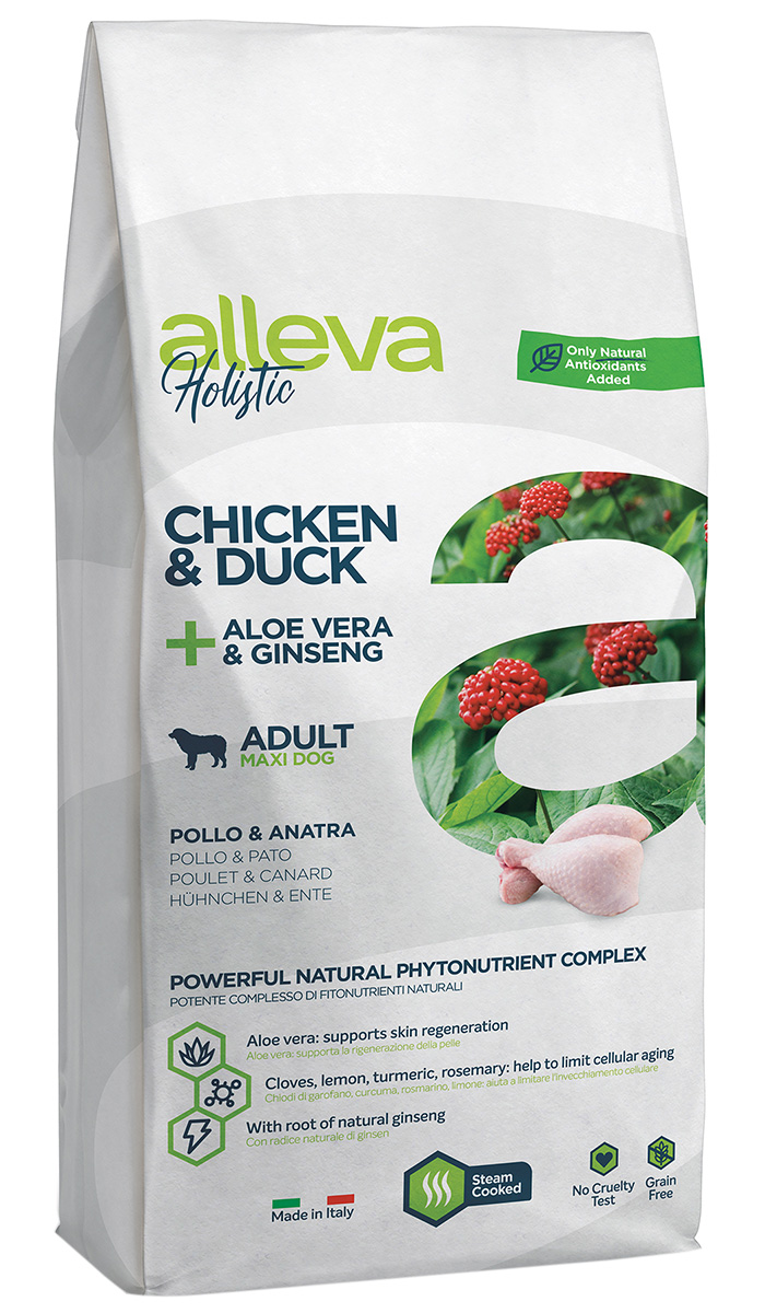 

Alleva Holistic Adult Dog Maxi Chicken & Duck беззерновой для взрослых собак крупных пород с курицей, уткой, алоэ вера и женьшенем (12 кг)