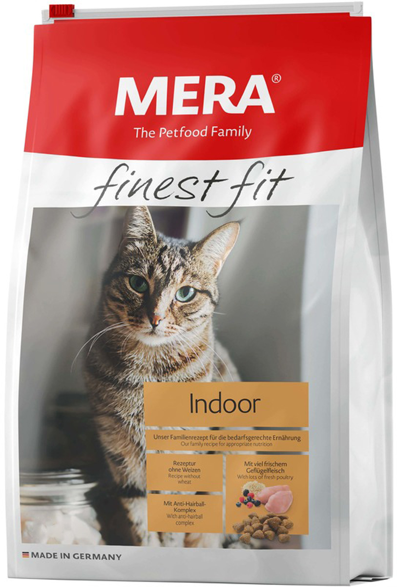 

Mera Finest Fit Cat Indoor для взрослых кошек живущих дома с птицей (0,4 кг)