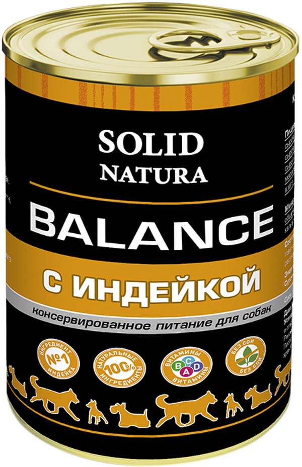 

Solid Natura Balance для взрослых собак с индейкой (340 гр)