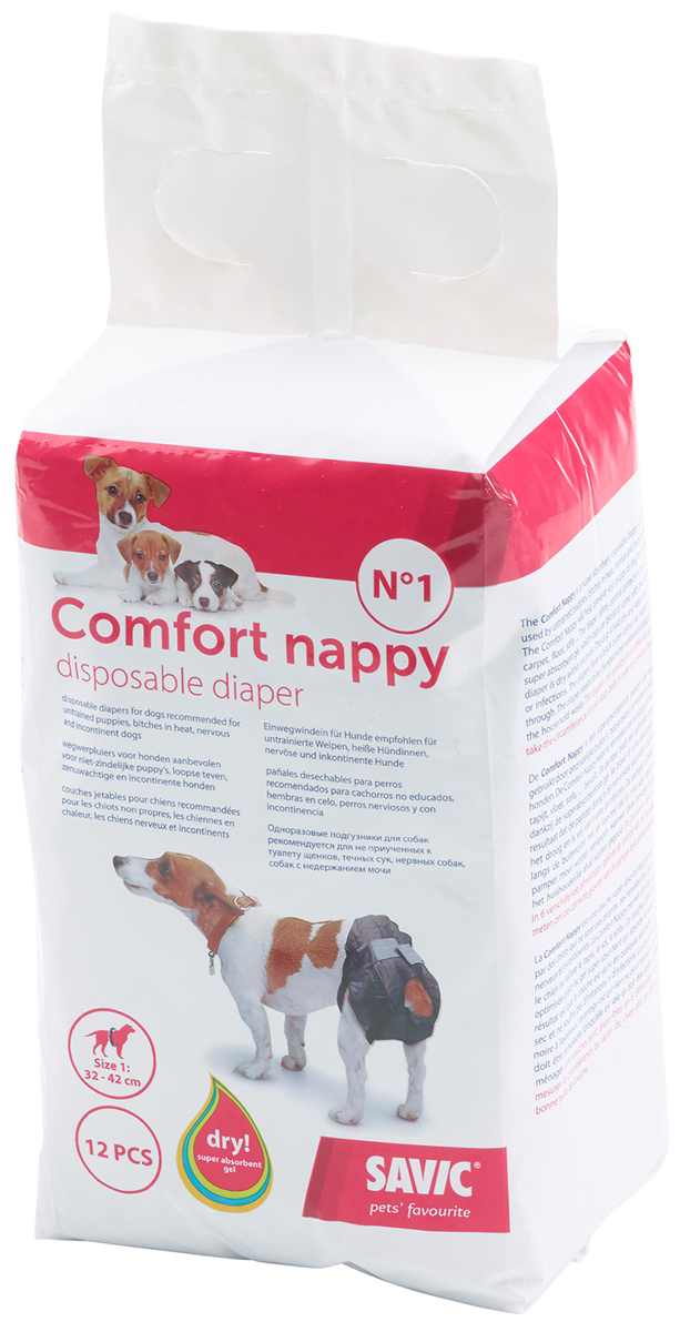 

Подгузники для собак Savic Comfort Nappy № 1 32 - 42 см 12 шт (1 шт)