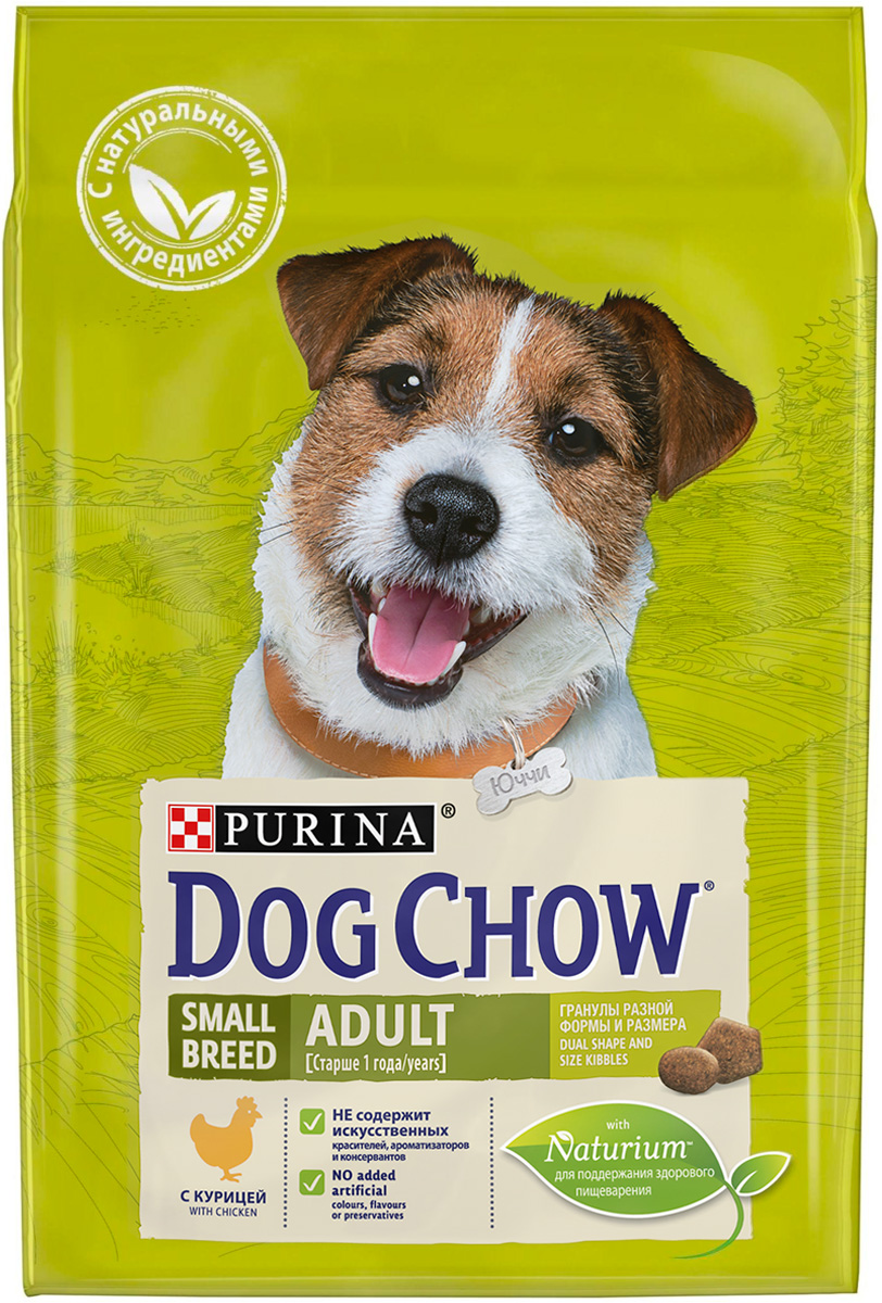 

Dog Chow Adult Small Breed для взрослых собак маленьких пород с курицей (0,8 кг)