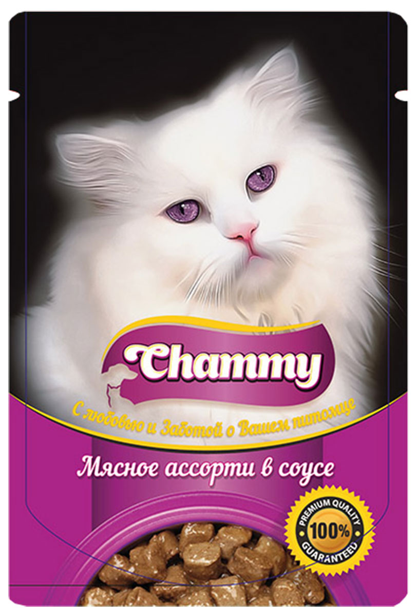 

Chammy для взрослых кошек с мясным ассорти в соусе (85 гр)