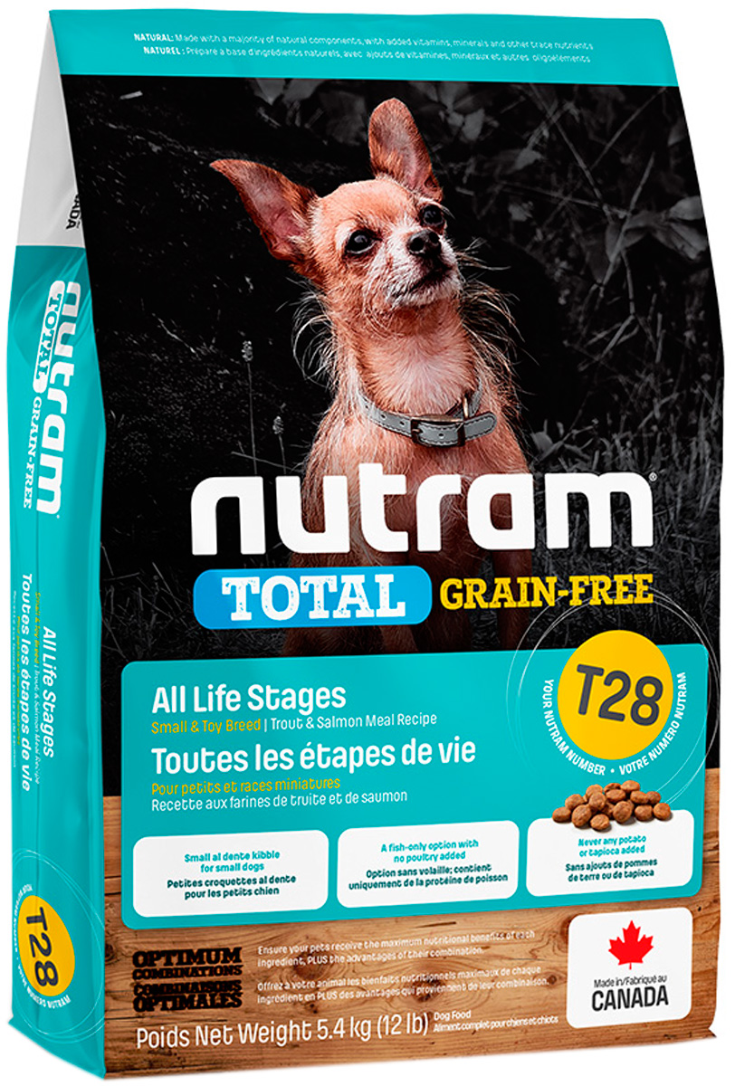 

Nutram Total Grain Free T28 Dog Small Breed Salmon & Trout беззерновой для собак и щенков маленьких пород с лососем и форелью (2 кг)