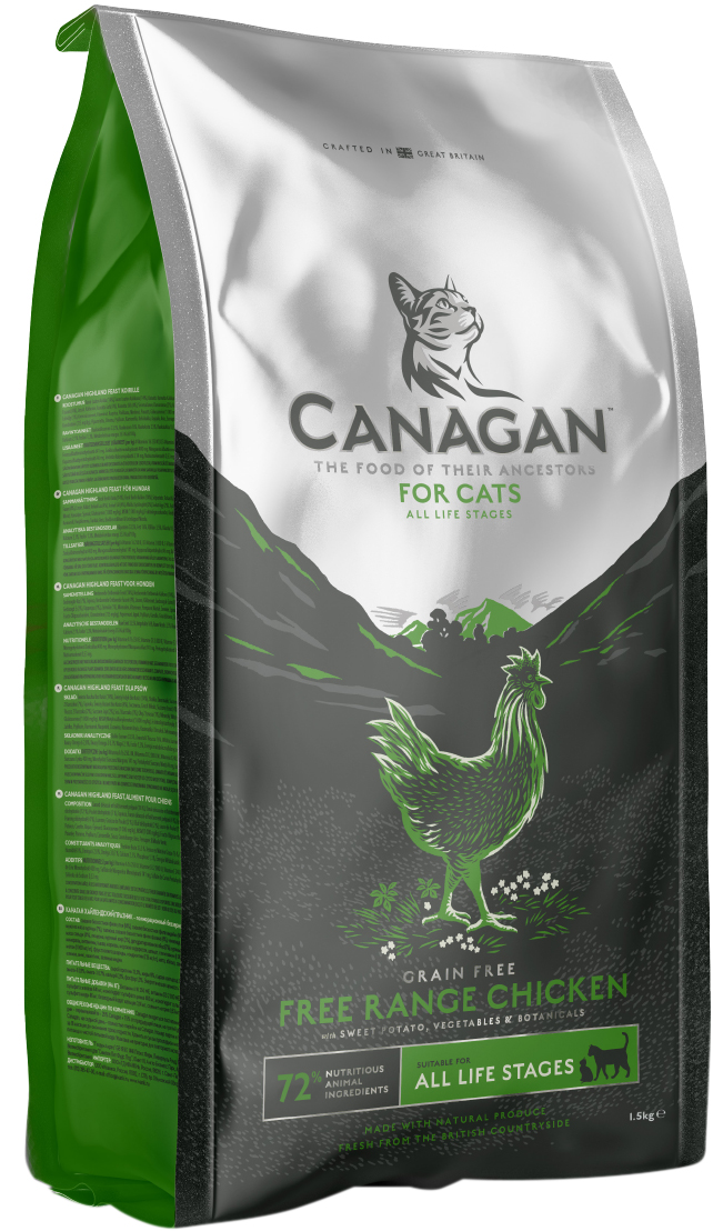 Canagan Grain Free Free-run Chicken беззерновой для кошек и котят с цыпленком (4 кг)