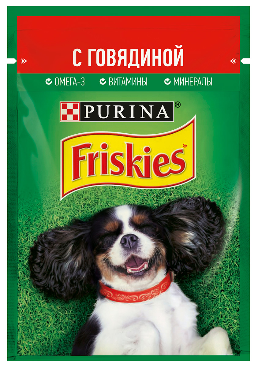 

Friskies для взрослых собак c говядиной в подливе (85 гр)