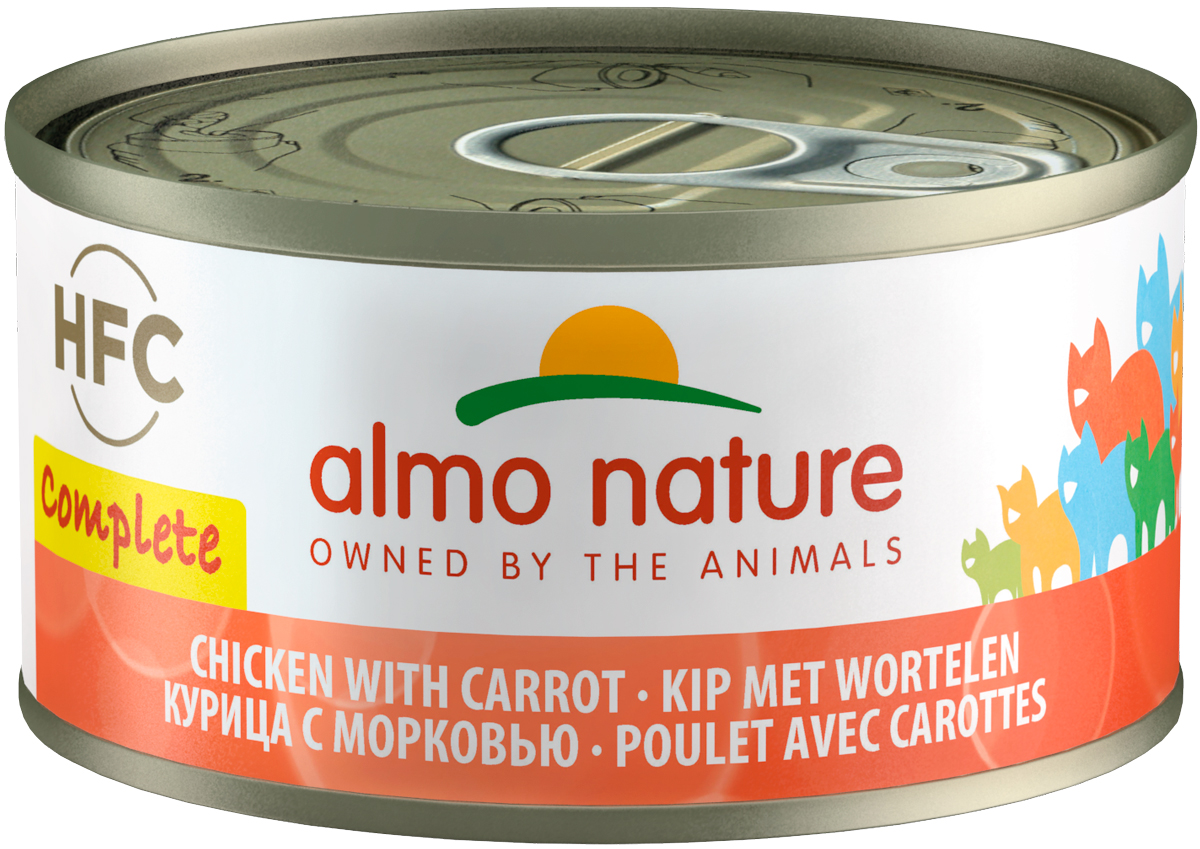 

Almo Nature Cat Complete Hfc беззерновые для взрослых кошек с курицей и морковью (70 гр х 24 шт)