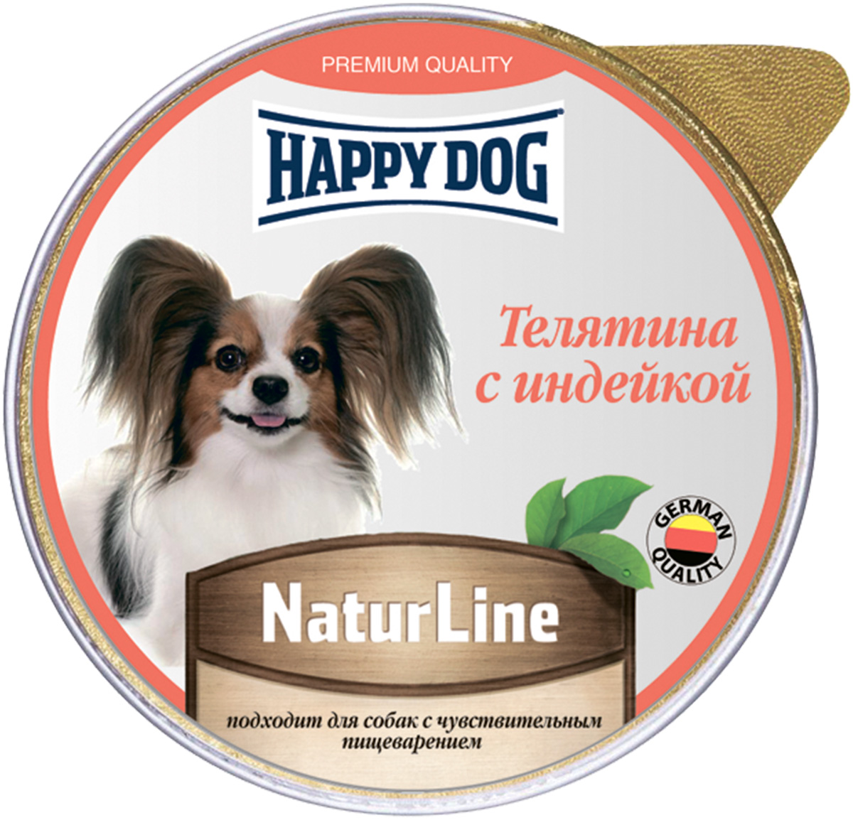 

Happy Dog Natur Line для взрослых собак маленьких пород паштет с телятиной и индейкой (125 гр х 10 шт)