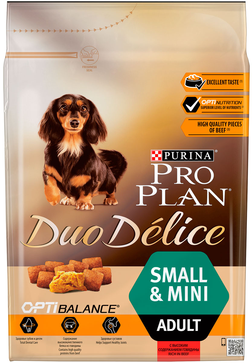 

Purina Pro Plan Duo Delice Small & Mini Adult для взрослых собак маленьких пород с говядиной и рисом (0,7 кг)