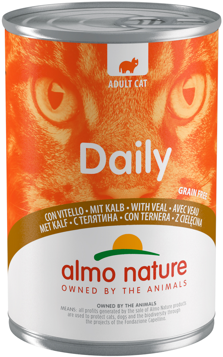 

Almo Nature Cat Daily Menu беззерновые для взрослых кошек с телятиной (400 гр х 12 шт)