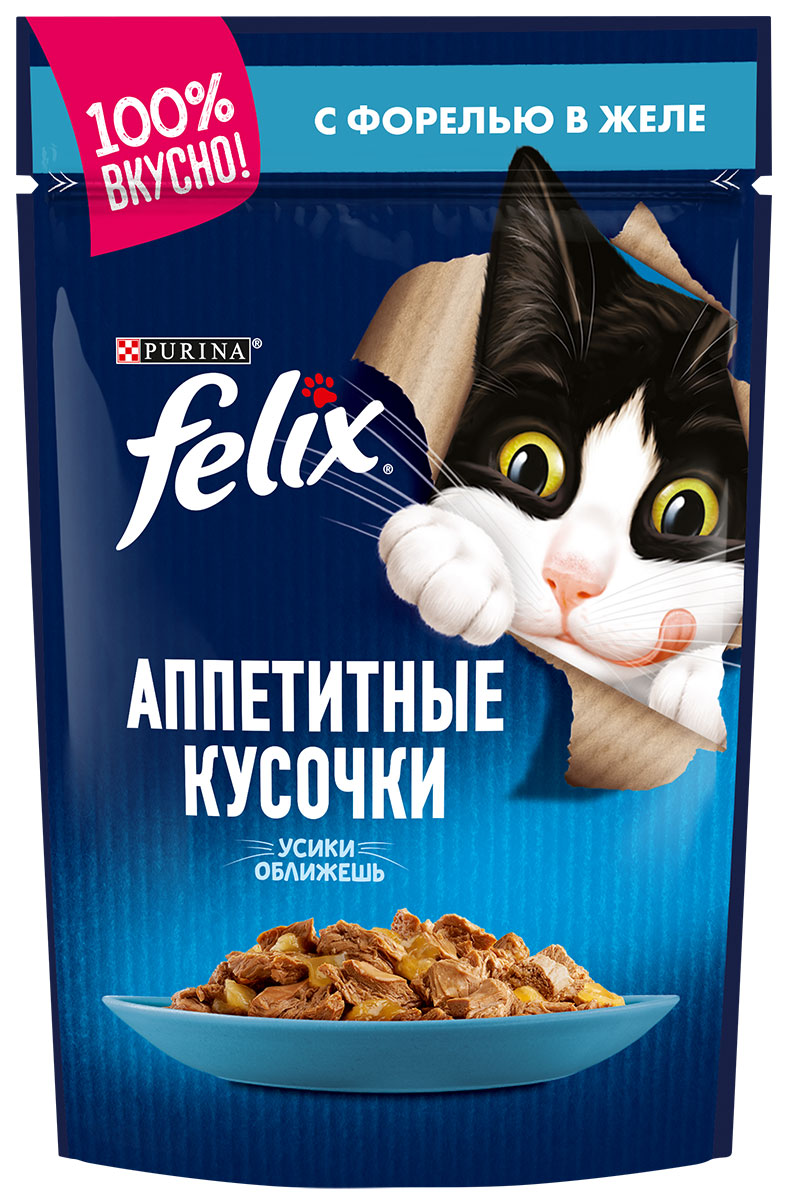 

Felix для взрослых кошек с форелью в желе (85 гр х 24 шт)