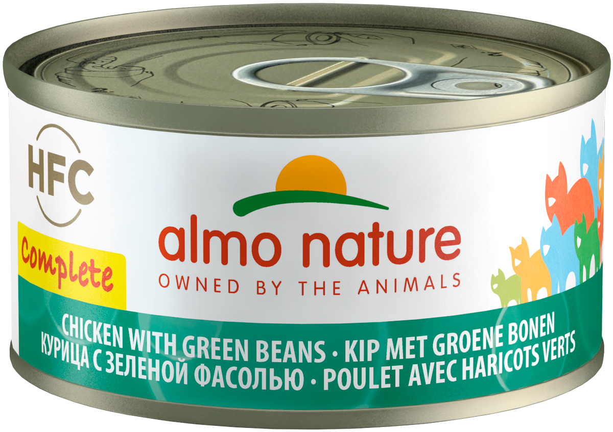 

Almo Nature Cat Complete Hfc беззерновые для взрослых кошек с курицей и зеленой фасолью (70 гр х 24 шт)