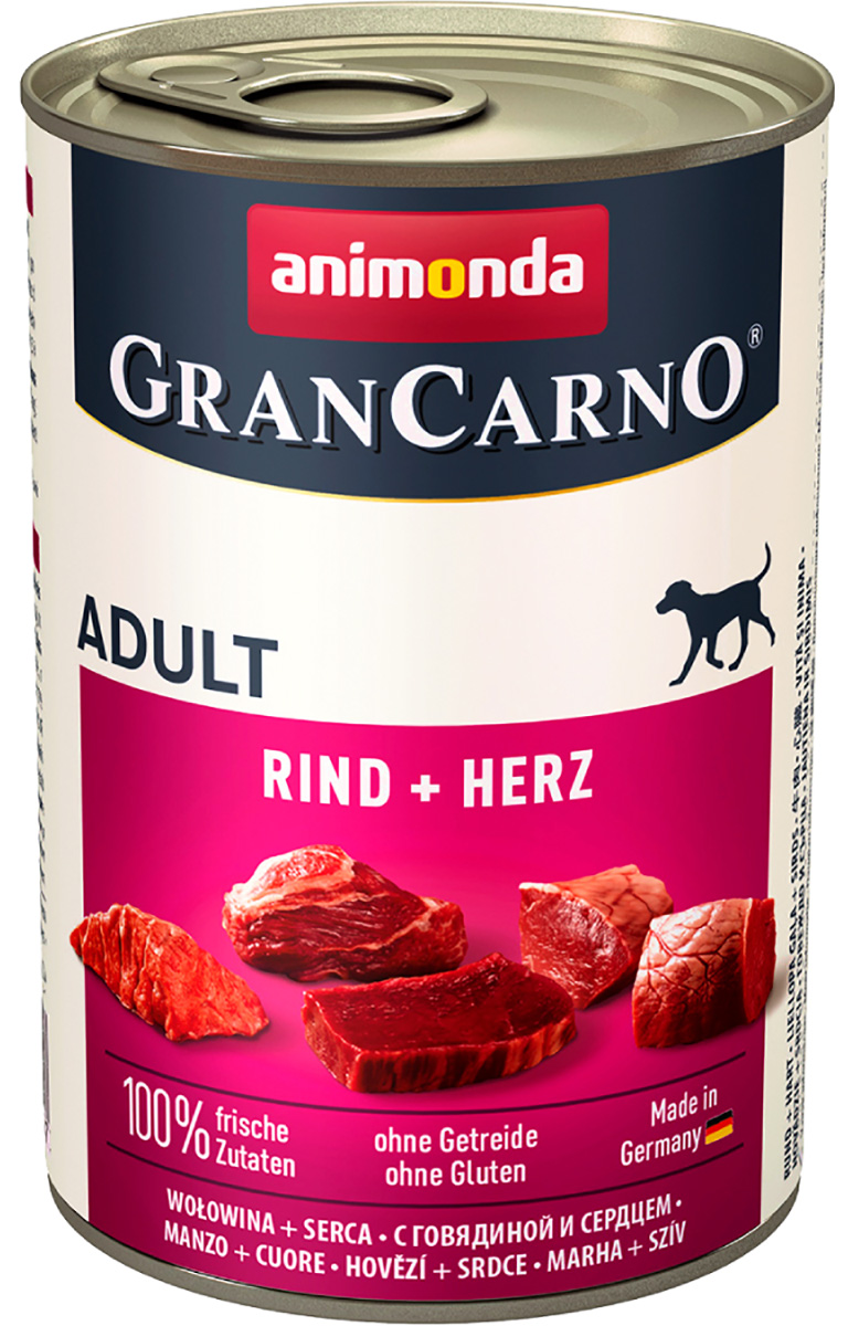 

Animonda Gran Carno Original Adult Rind & Herz для взрослых собак с говядиной и сердцем (400 гр)