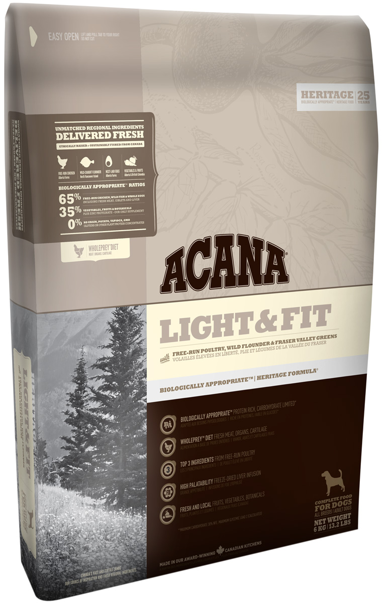 

Acana Adult Light & Fit диетический для взрослых собак всех пород (2 кг)