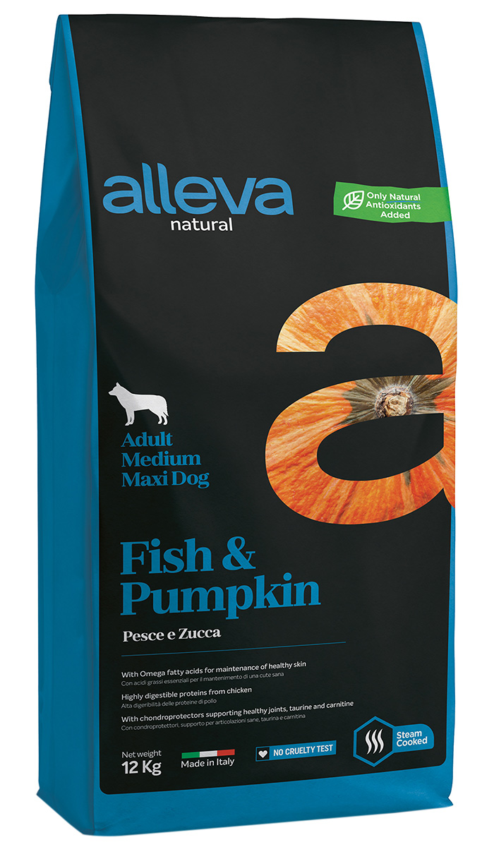

Alleva Natural Adult Dog Medium/maxi Fish & Pumpkin низкозерновой для взрослых собак средних и крупных пород с рыбой и тыквой (2 кг)