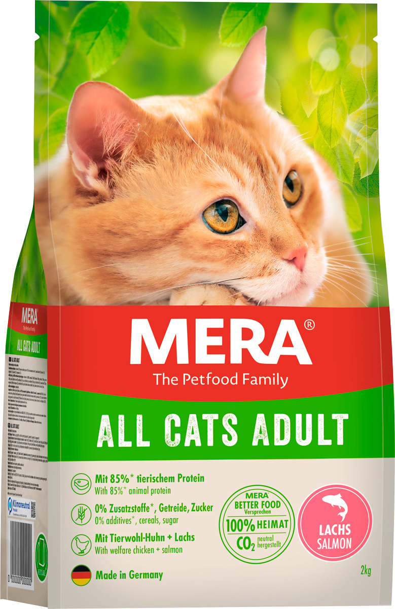 

Mera All Cats Adult Salmon беззерновой для взрослых кошек с лососем (2 кг)
