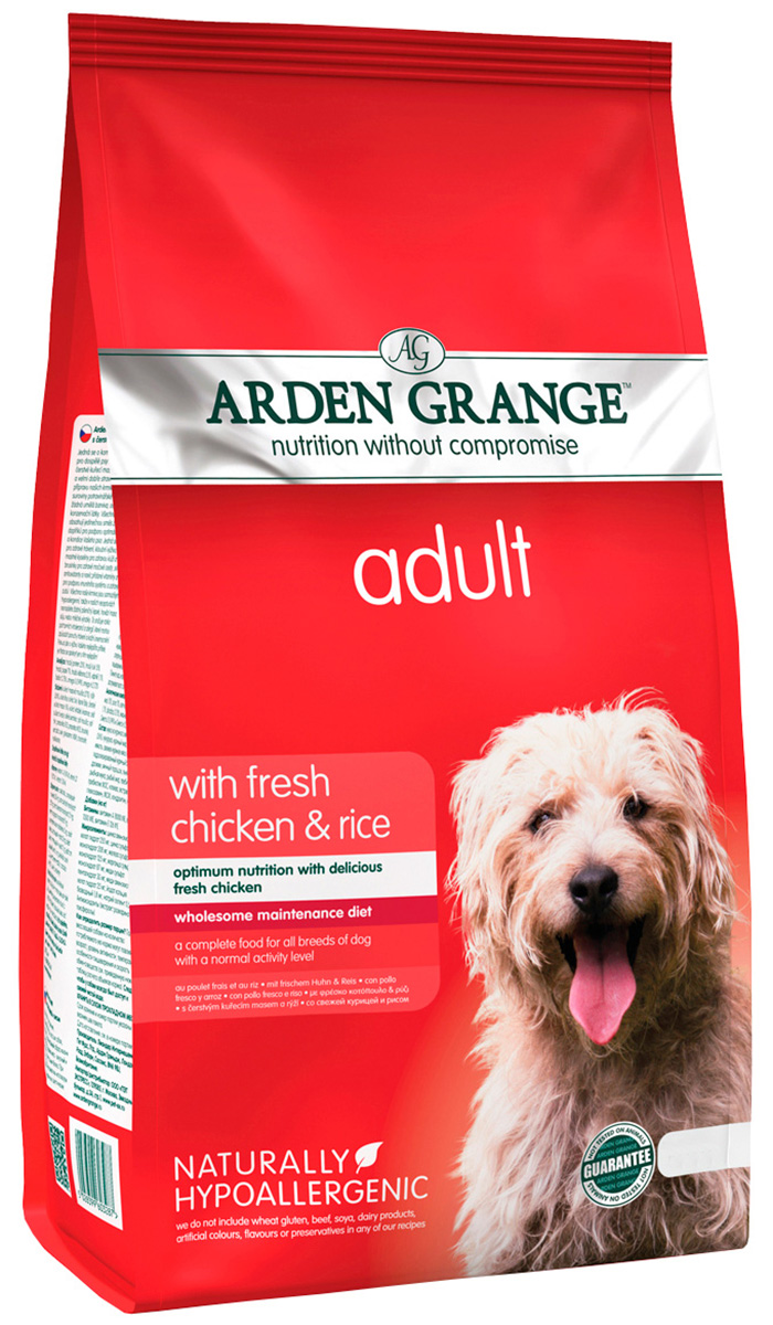 Arden Grange Adult Chicken & Rice для взрослых собак всех пород с курицей и рисом (12 + 2 кг)