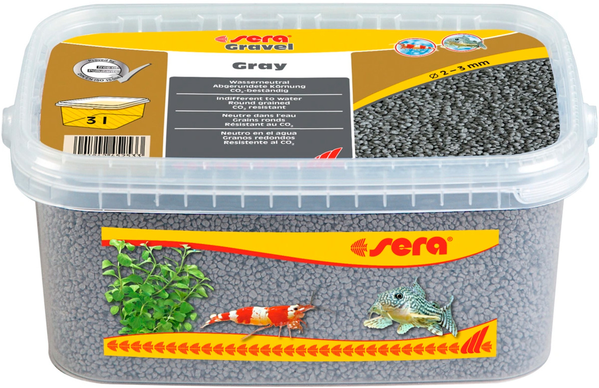 

Грунт для аквариума Sera Gravel Gray серый 2 – 3 мм 3 л (1 шт)