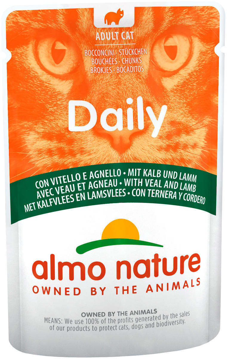 

Almo Nature Cat Daily Menu для взрослых кошек с телятиной и ягненком (70 гр)