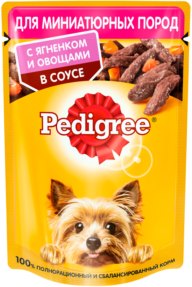 

Pedigree для взрослых собак маленьких пород с ягненком и овощами в соусе (85 гр)