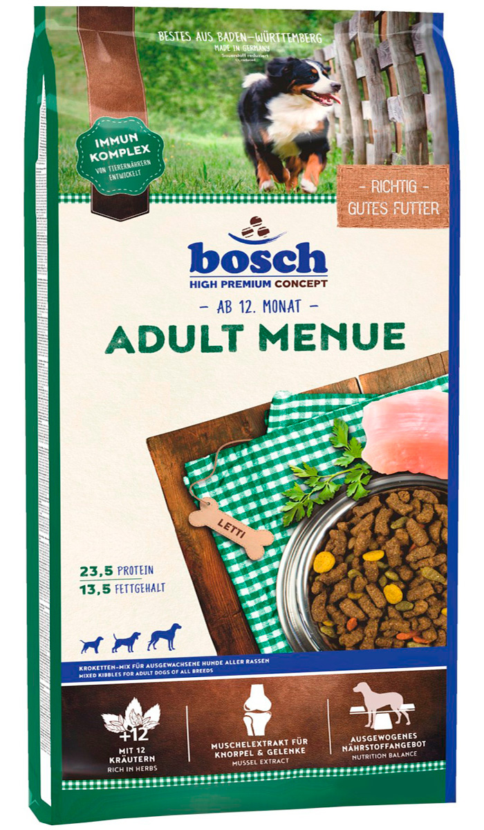 

Bosch Adult Menue для активных взрослых собак всех пород (15 кг)