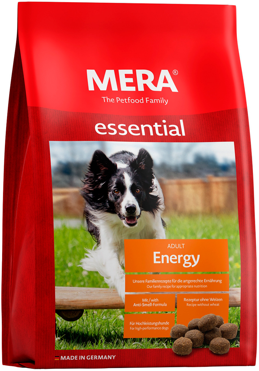 

Mera Essential Dog Adult Energy для активных и рабочих взрослых собак всех пород с птицей (12,5 кг)