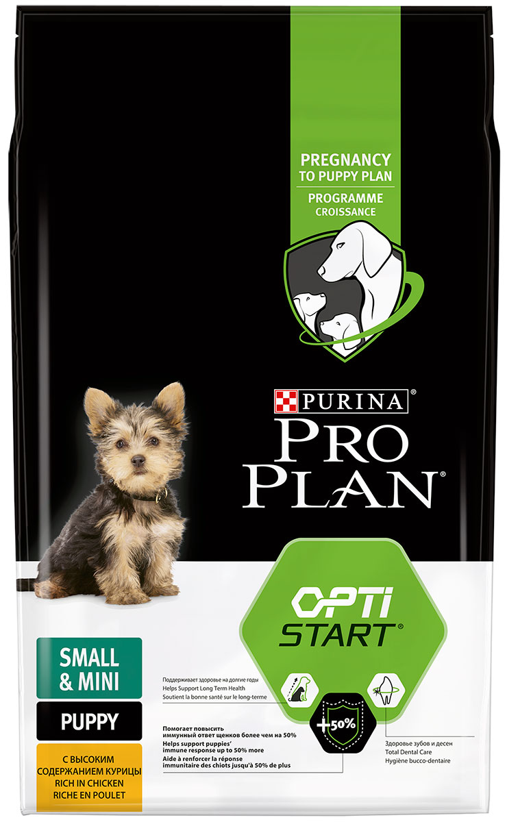 

Purina Pro Plan Optistart Puppy Small & Mini для щенков маленьких пород с курицей и рисом (7 кг)