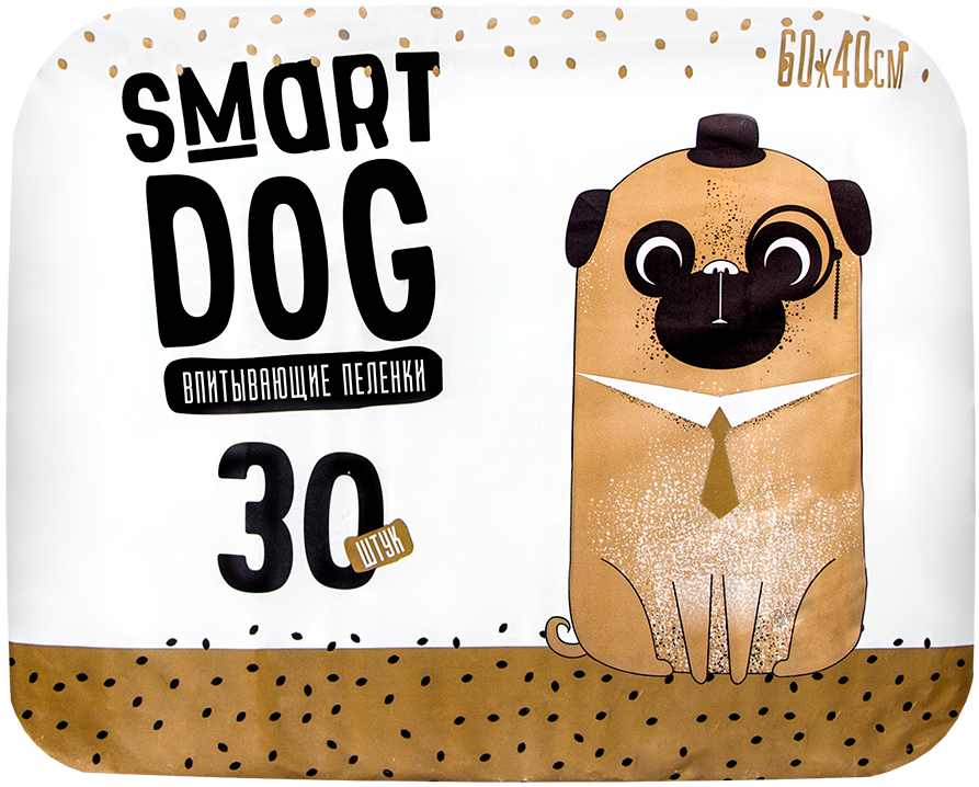 

Пеленки впитывающие для собак Smart Dog 60 х 40 см (30 шт)