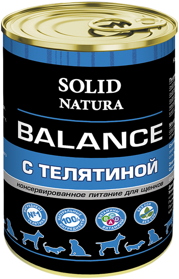 

Solid Natura Balance для щенков с телятиной (340 гр)