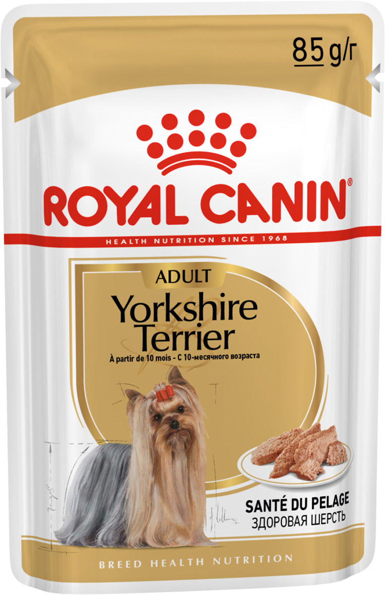 

Royal Canin Yorkshire Terrier Adult для взрослых собак йоркширский терьер паштет (85 гр)