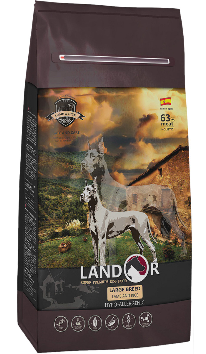 

Landor Dog Adult Large Breed Lamb & Rice для взрослых собак крупных пород с ягненком и рисом (15 кг)