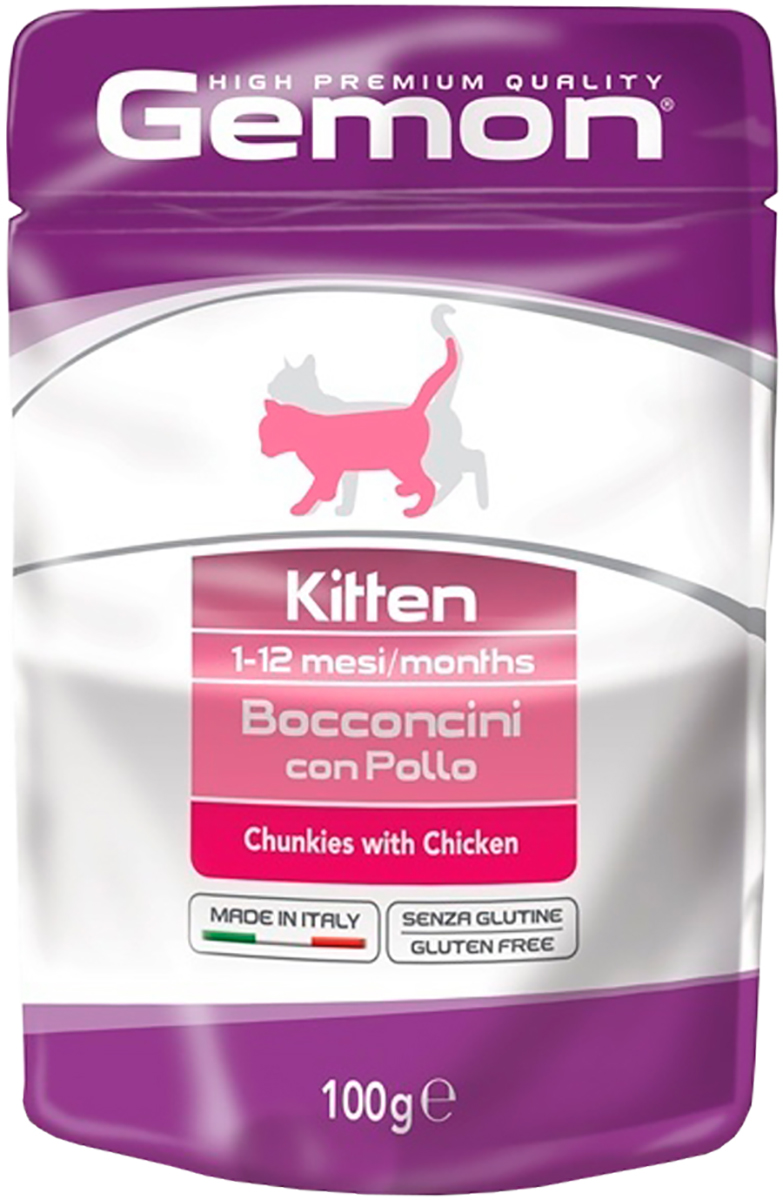 

Gemon Kitten для котят с кусочками курицы (100 гр х 24 шт)