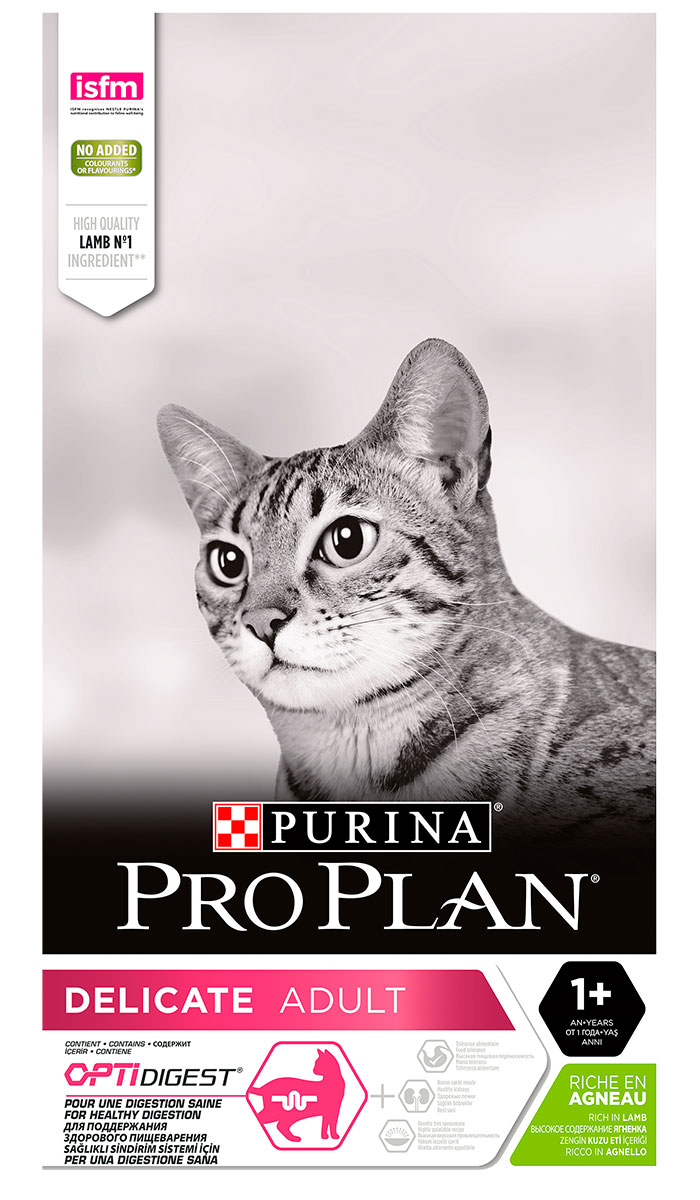

Purina Pro Plan Cat Delicate Lamb для взрослых кошек с чувствительным пищеварением с ягненком (0,4 кг)