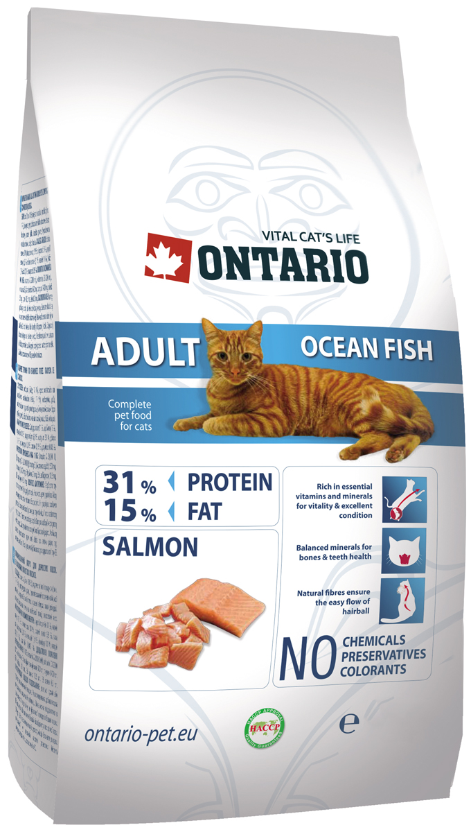 

Ontario Cat Adult Ocean Fish для взрослых кошек с рыбой (10 кг)