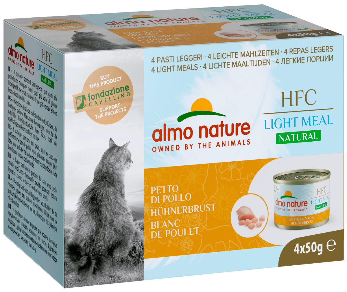 

Almo Nature Hfc Natural Light Meal набор банок для взрослых кошек с куриной грудкой 4 шт х 50 гр (1 шт)