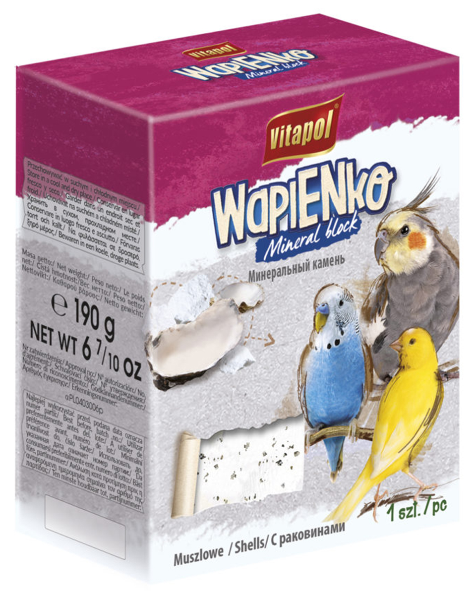 

Vitapol минеральный камень для птиц с ракушками 1 шт (190 гр)