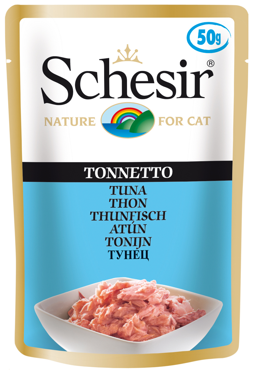 

Schesir Cat Tuna для взрослых кошек с тунцом в желе (50 гр х 30 шт)