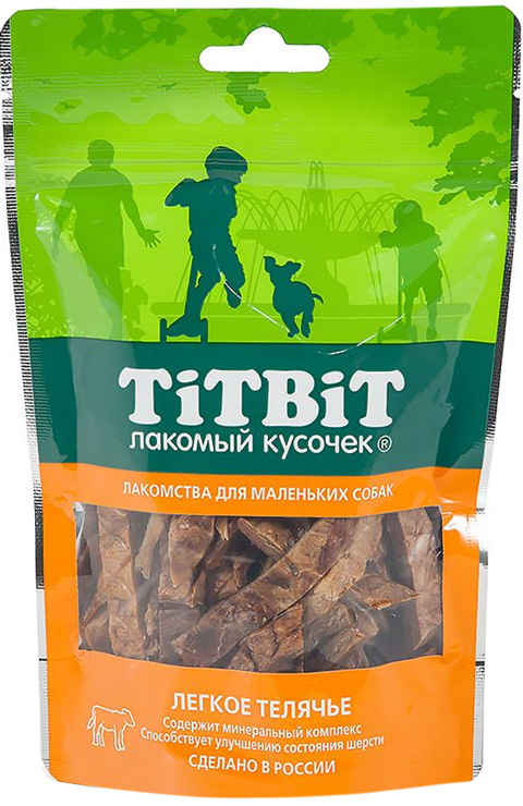 

Лакомство Tit Bit лакомый кусочек для собак маленьких пород легкое телячье (50 гр)