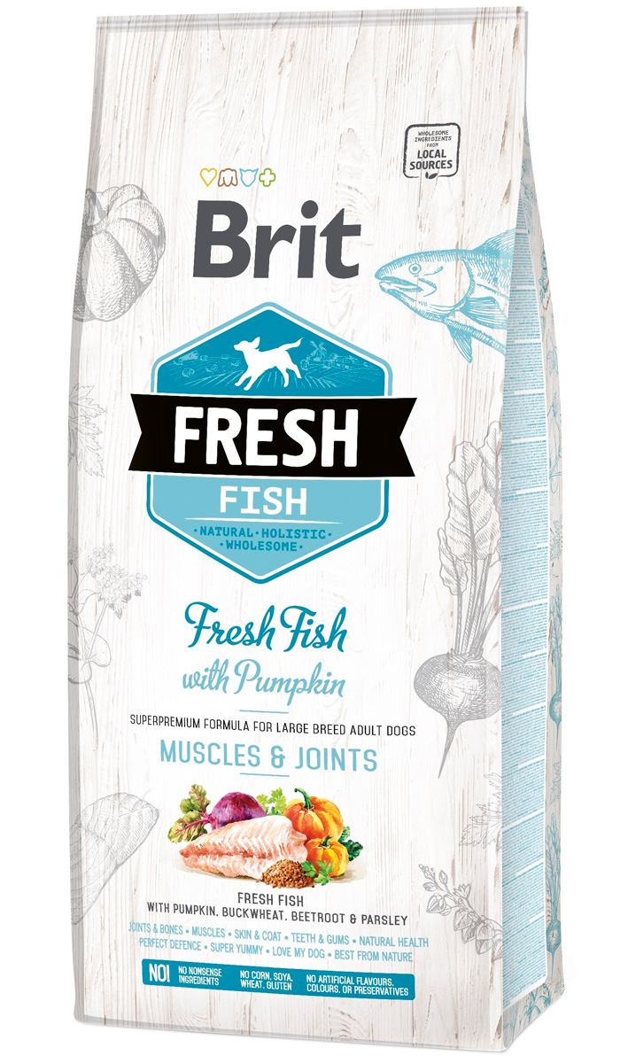 

Brit Fresh Fish & Pumpkin Adult Large Muscles & Joints для взрослых собак крупных пород с рыбой и тыквой (12 кг)